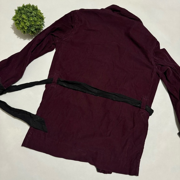 Vintage Pilgrim Purple‎ Corduroy Satin Belted Smocking Jacket Robe Mens Large - Picture 8 of 8